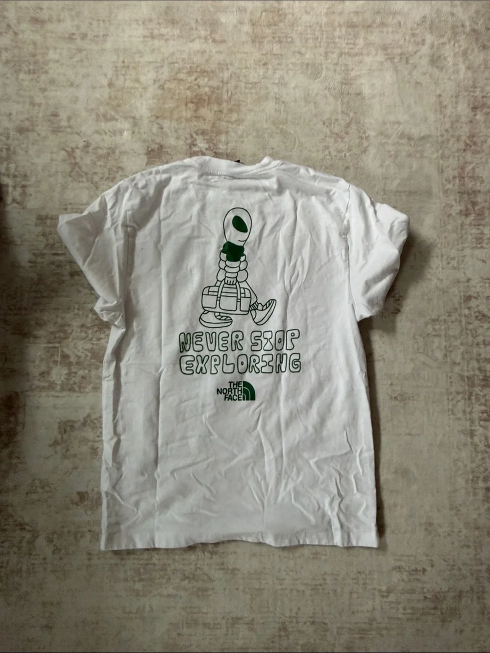 The North Face White Short-Sleeve Tee with Green Logo
